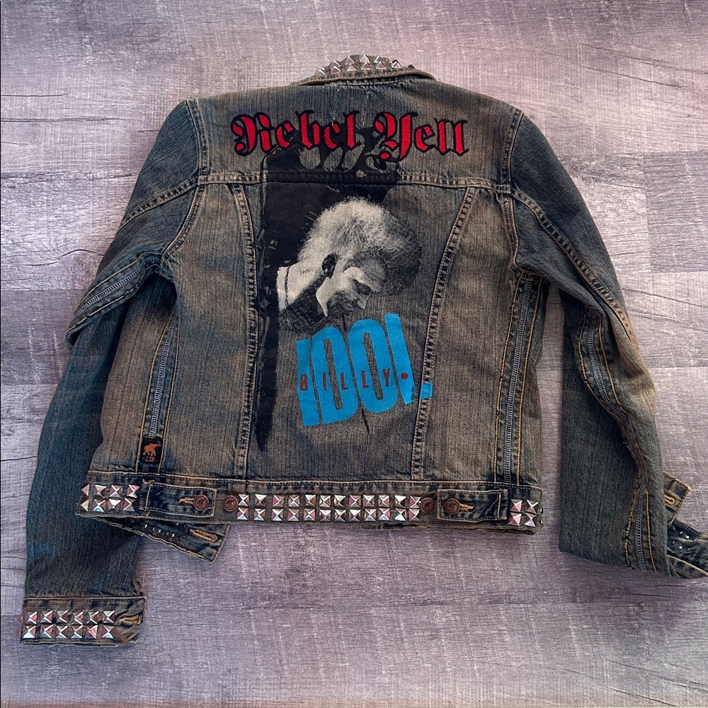 Trunk Ltd Denim Jacket with Studded Accents Billy Idol